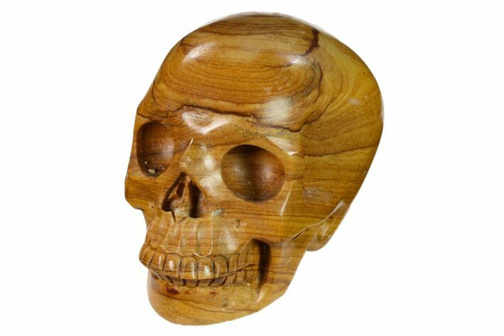 Realistic, Polished Picture Jasper Skull #151159